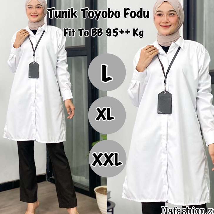 BISA COD TUNIK KATUN TOYOBO FODU ORI  KEMEJA TUNIK PUTIH  KEMEJA TUNIK JUMBO PREMIUM  KEMEJA PUTIH