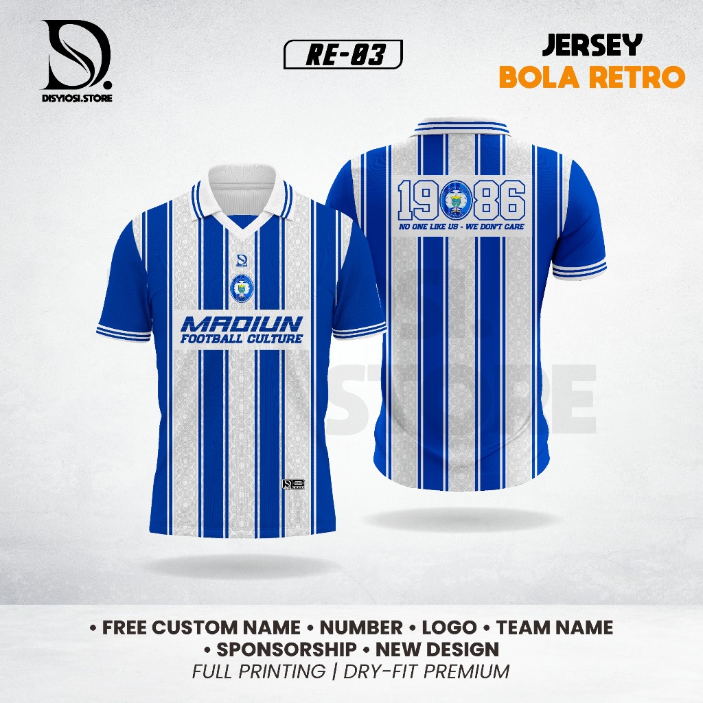 Baju Bola Retro Madiun Putra FC | Jersey Retro Madiun Putra FC Fans Club Unisex Dry-Fit Full Printin
