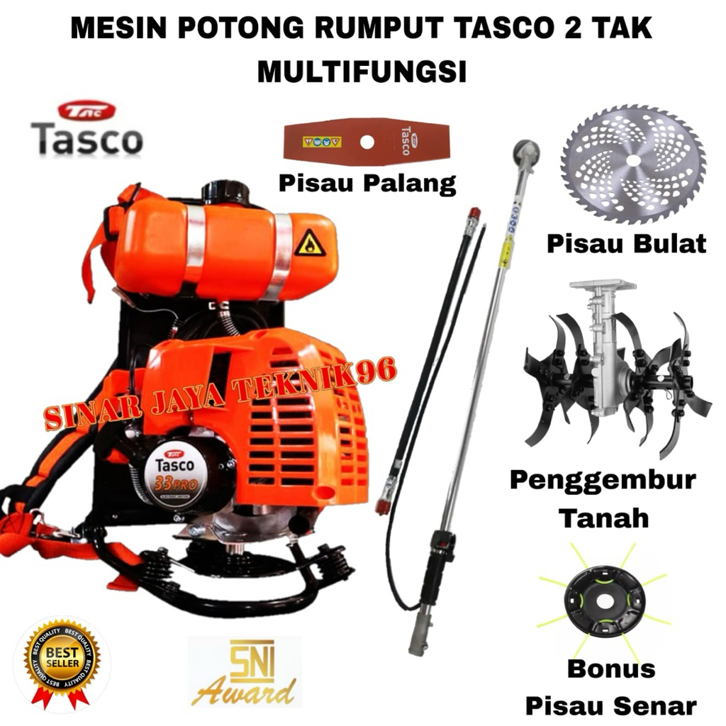 MESIN POTONG RUMPUT TASCO 2 TAK KOMPLIT PENGGEMBUR TANAH MULTIFUNGSI