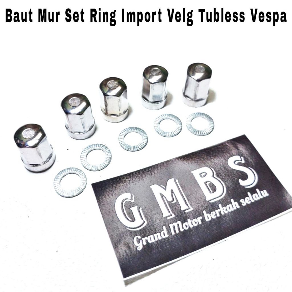 Baut Mur Velg Tubeless Import Vespa Super Sprint VGLA/B GL PTS PX Excel Exclusive Spartan
