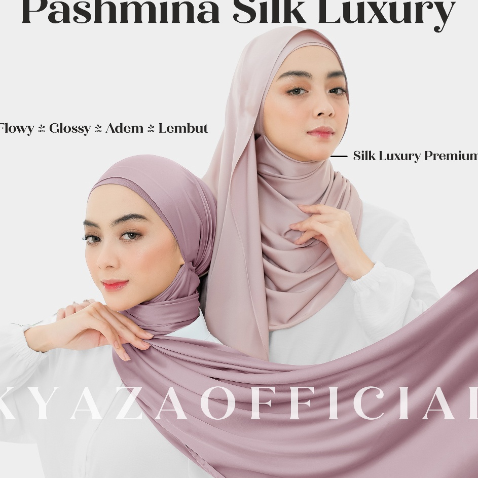 Recomend   Pashmina Silk Luxury  Luxury Silk Shawl  Pashmina Satin Silk  Pashmina Silk Lembut KYZ1