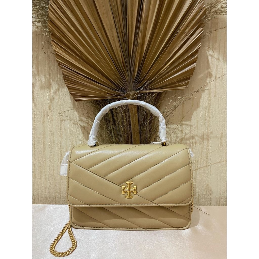 Tory Burch Original USA TB Kira Chevron Mini Top Handle Chain Wallet Authentic Store