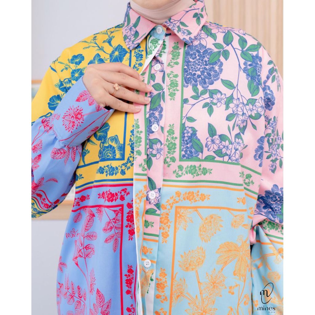 kemeja Lisandha Printing Shirt Minesbyeva