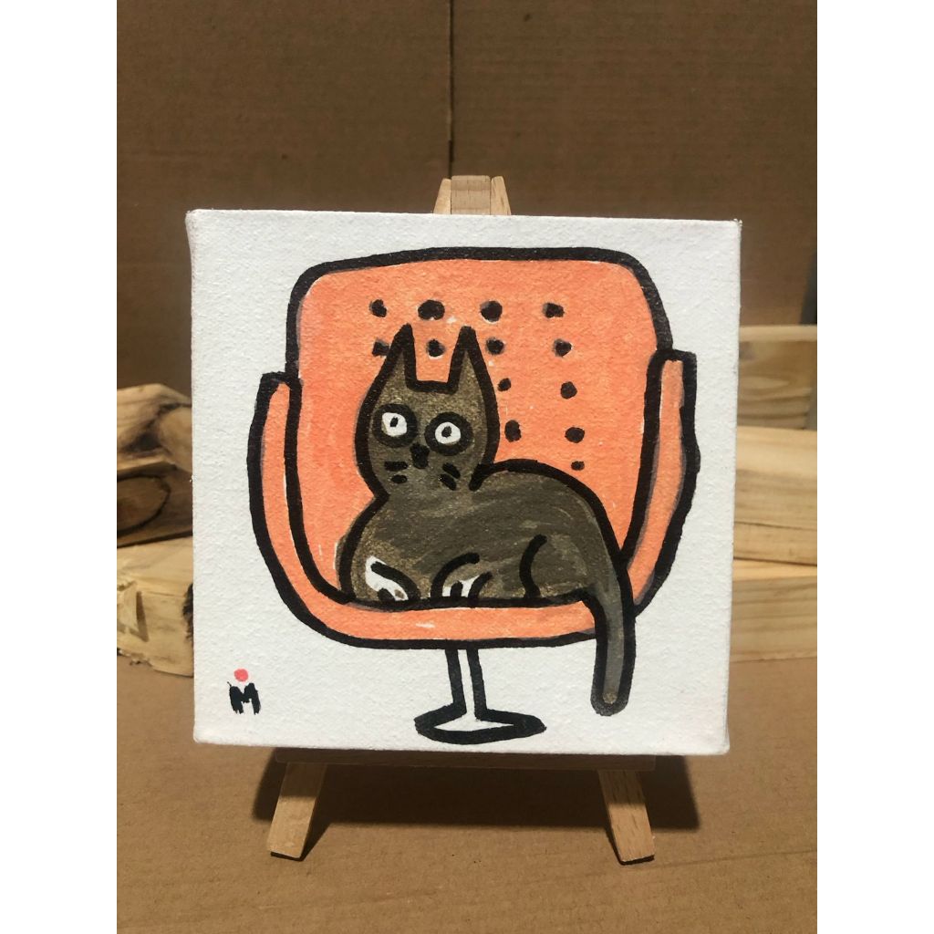 

Original Hand Painting. Acrylic on Canvas. Size: 10×10 cm. Bonus: Mont Marte easel.