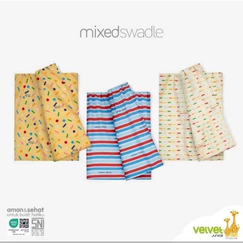 bedong bayi | bedong velvet junior Boy and girl series | bedong bayi velvet junior 3 pcs