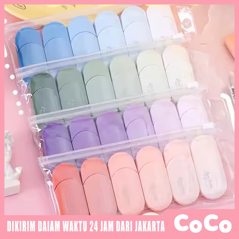 

Set 6 Pita Koreksi Tip Kertas Lucu Correction Tape Morandi Aesthetic Stationery Alat Tulis