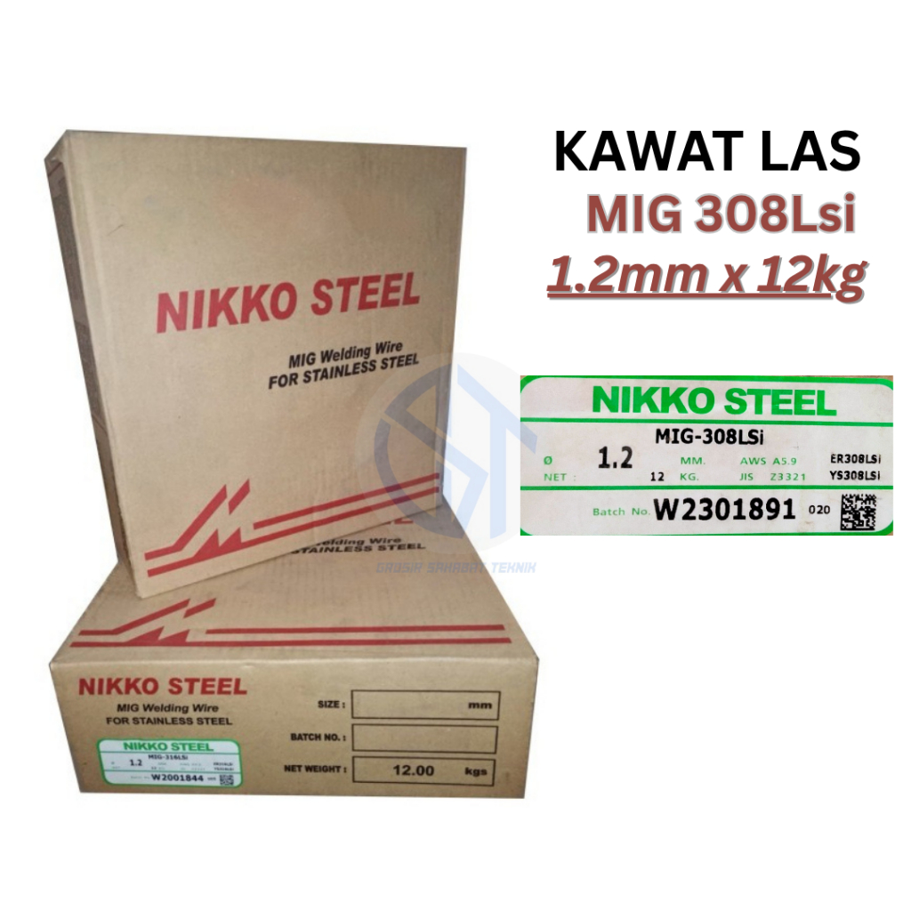 Kawat Las MIG 308-LSi 1.2mm 12kg Nikko Steel ER308LSi MIG Stainless