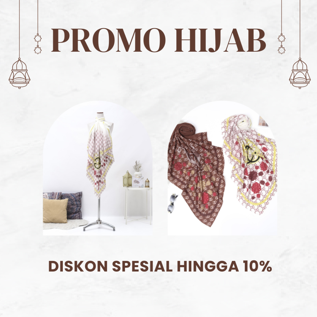 KERUDUNG SEGI EMPAT | HIJAB MOTIF GUCCI PREMIUM | JILBAB TERBARU
