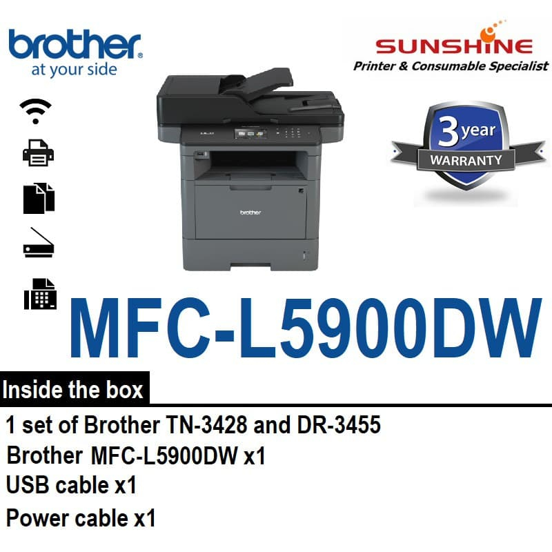 Brother Printer Laser MFC-L5900DW - MFC L5900 DW - All In One - LEGAL discontinue ke MFC-L5915DW / M
