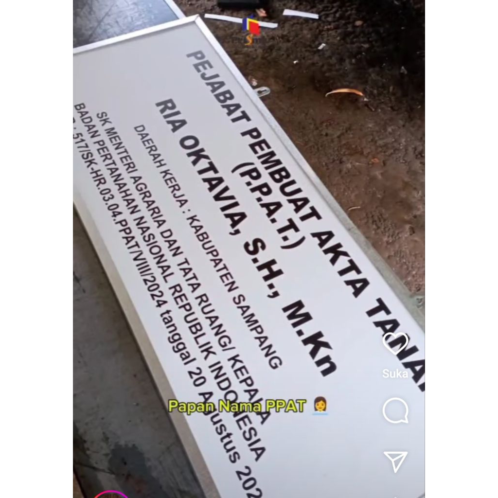 

plang notaris dan ppat outdoor rangka besi 100x40 cm