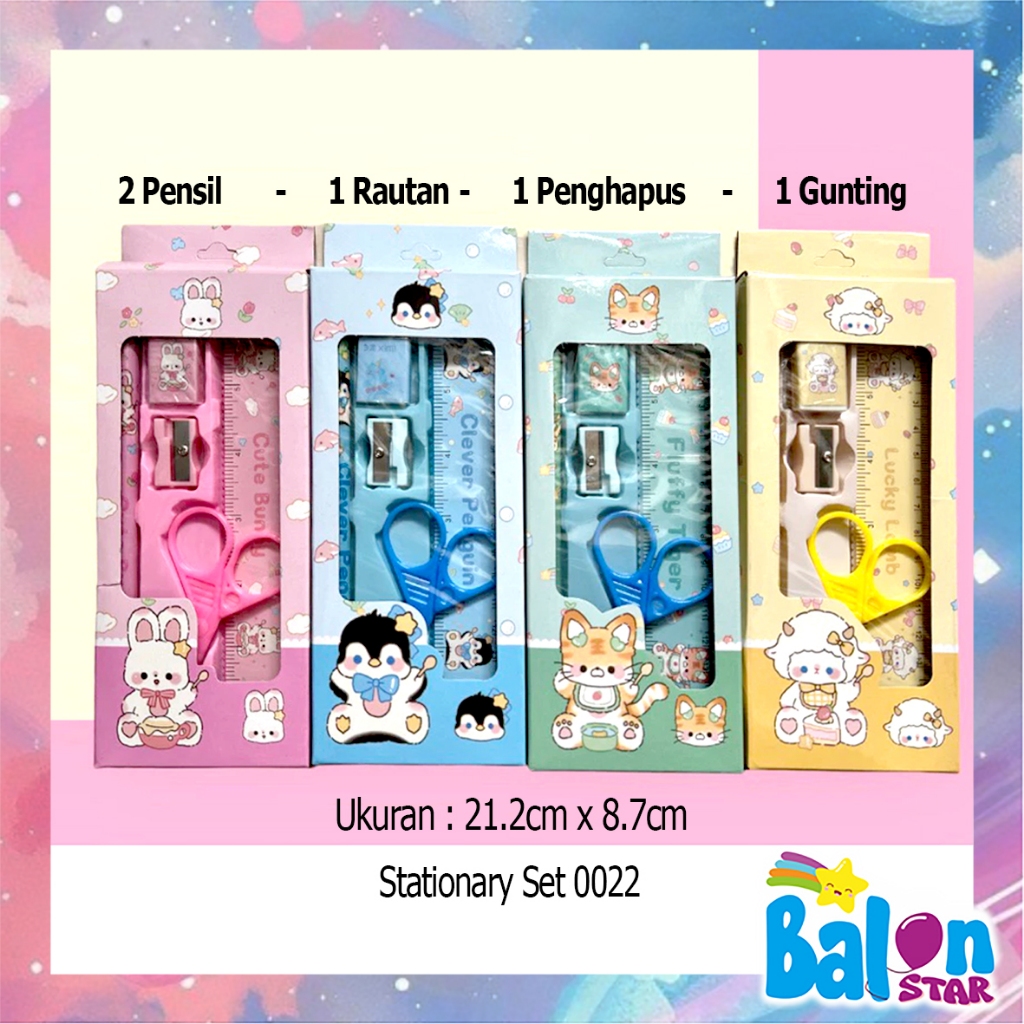 

Study Set Cute, stationary set, alat tulis sekolah, paket alat tulis