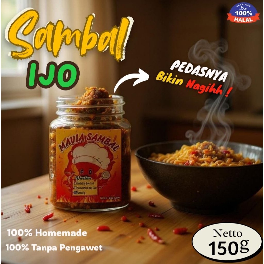 

Sambal Ijo/Sambal Baby Cumi/Sambal Cumi 150 gr