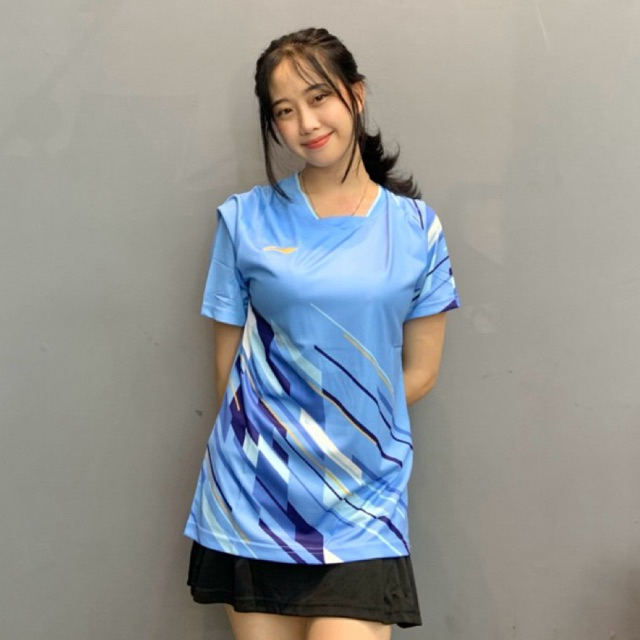 Baju / Jersey / Kaos Badminton / Bulu Tangkis LINING 2422 A (Biru)