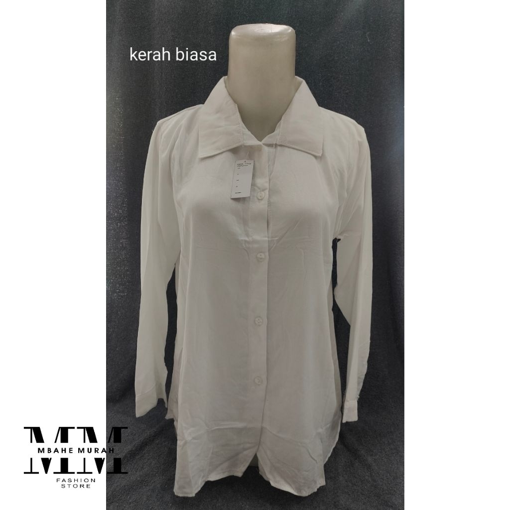 KEMEJA WANITA LENGAN PANJANG||KEMEJA POLOS PUTIH||HEM