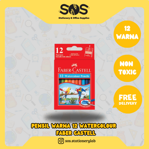 

Pensil Warna 12 Watercolour Pendek Faber Castell
