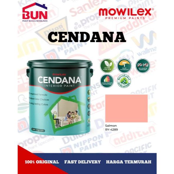 Mowilex Cendana Interior Paint Cat Tembok 5 Kg - SALMON (TINTING)