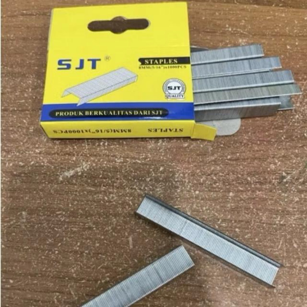 

SJT 8mm ( 1000pcs ) Anak hekter tembak. Staples 8 mili 1008 sjt 1.000pcs isi refill hekter tembak staples shoot fill gun tacker stapler F1008 ( 11x8 )
