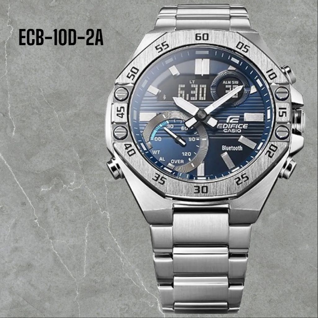 Jam Tangan Pria merk Casio Edifice type ECB-10D-2A Free Box Set