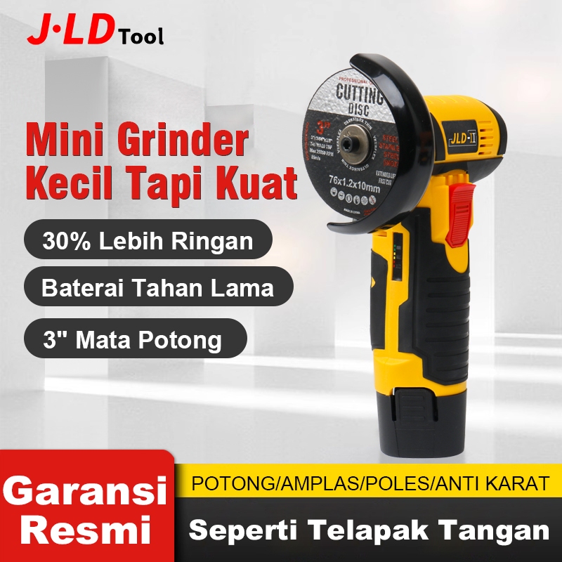 JLD [PROMO]Gerinda Mini 15Vf Brushless Angle Grinder Kecil Portable Baterai Lithium Tahan Lama Alat 
