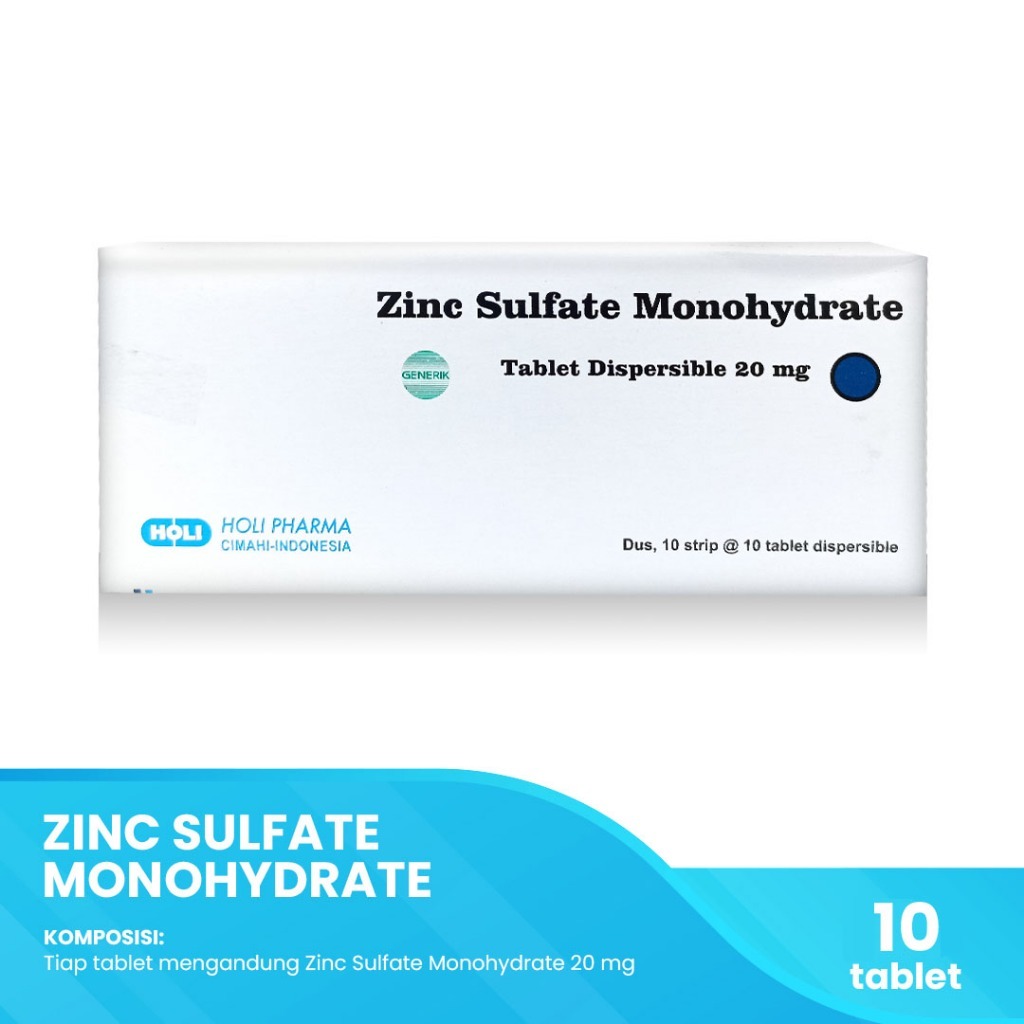 Zinc 20 mg 1 Strip 10 Tablet - Obat Diare