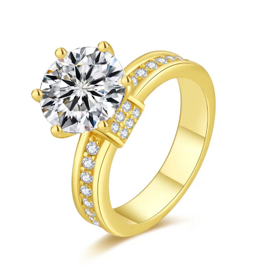 Customized 18K white gold/yellow gold/ rose gold 2ct moissanite Cincin  full top quality moissanite 