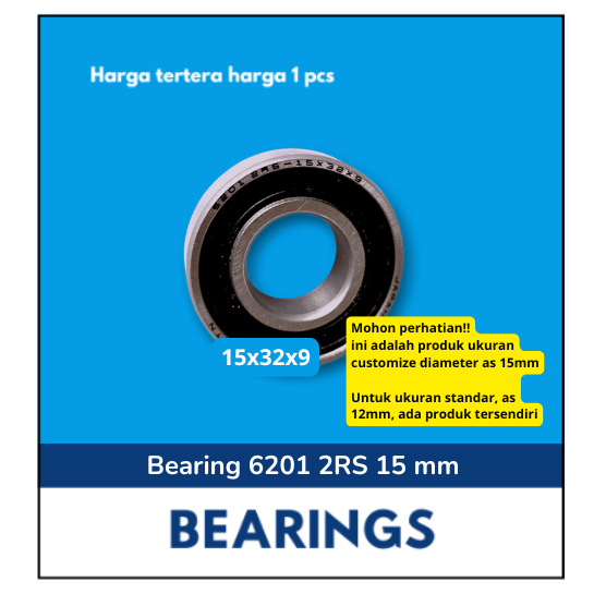 BEARING N*N 6201 2RS 15 MM LAHER