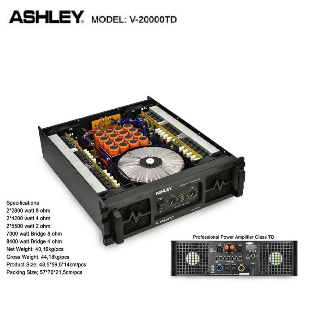 POWER AMPLIFIER ASHLEY V20000TD V 20000TD ORIGINAL