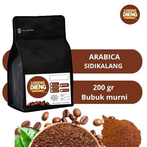 

Bubuk Kopi Arabica Sidikalang Original Murni 200 gr Kualitas Premium Kopi Hitam Bubuk Asli By Lereng Dieng Coffee