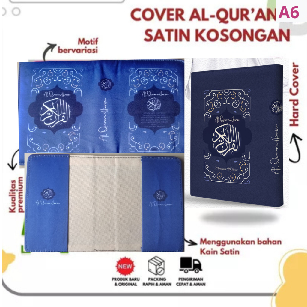 

DP - Cover Al-quran Hanya Cover saja Bisa Custom Pakai Nama tanpa al-quran ukuran A6 Bahan Satin ( Banyak Varian , Lebih Eksulisif ) Motif warna hitam