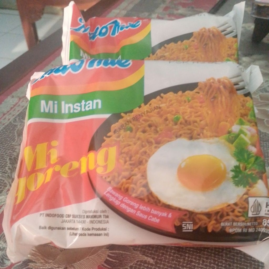 

mie goreng merk Indomie kemasan 85 gram isi 3 pcs