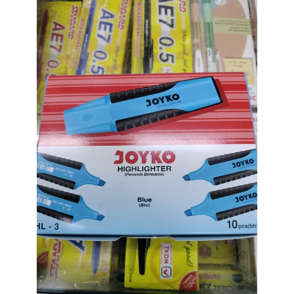 

stabilo warna biru joyko isi 10 pcs murah/stabilo murah joyko 1 bos isi 10 pcs/stabilo joyko TERMURAH