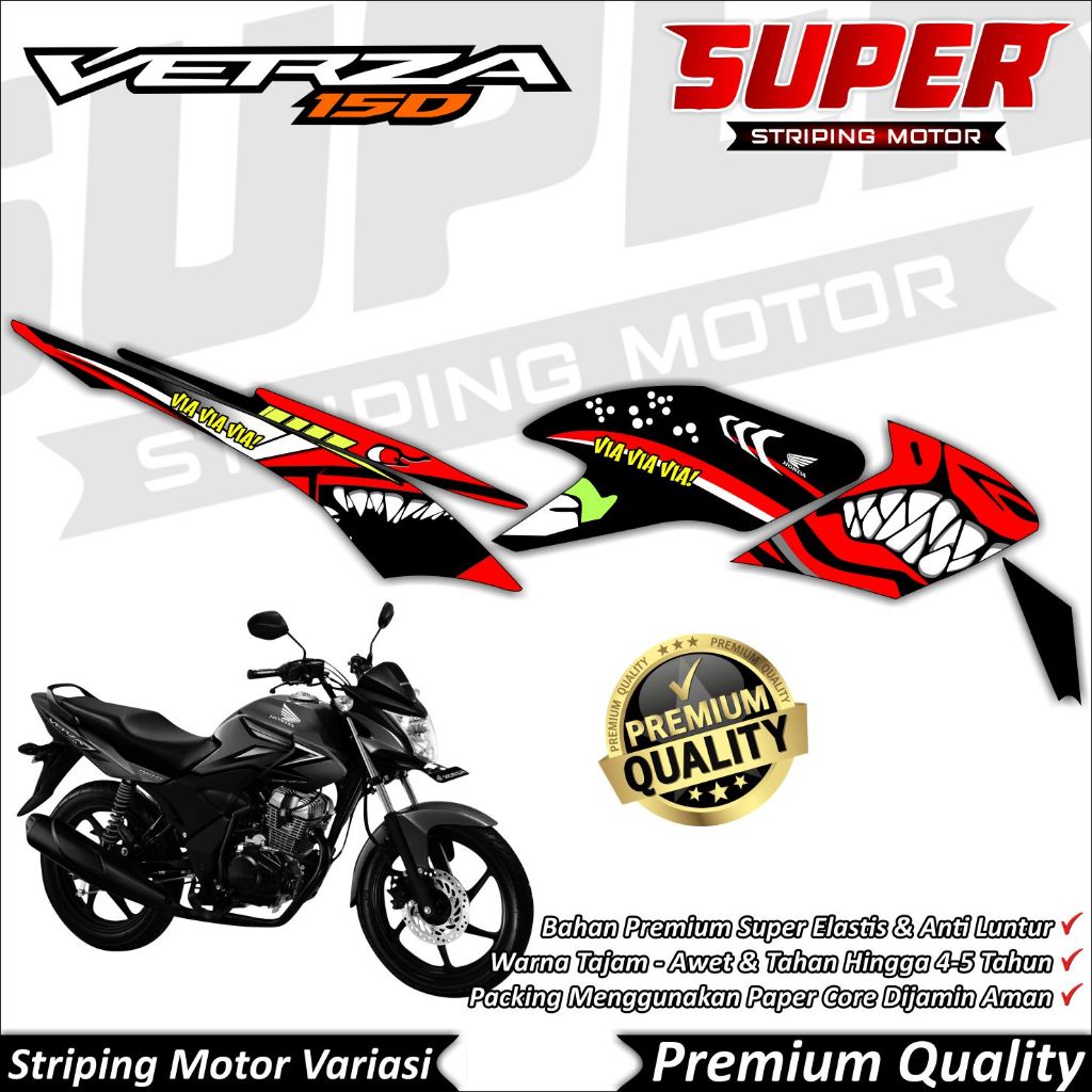 Stiker CB Verza Anti Luntur keren Striping CB Verza Striping Honda CB Verza Shark