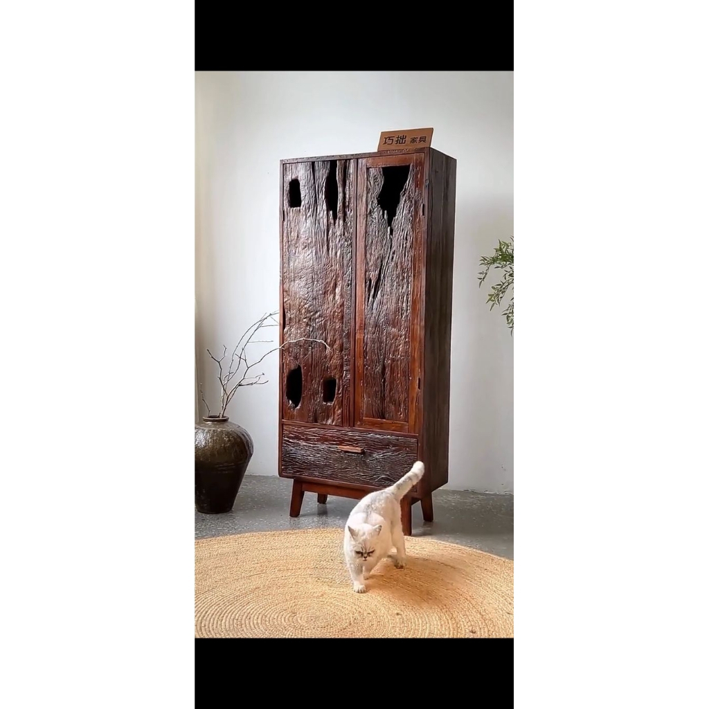 (Kayu Lama) Lemari makan lemari pakaian kayu jati antik rustic