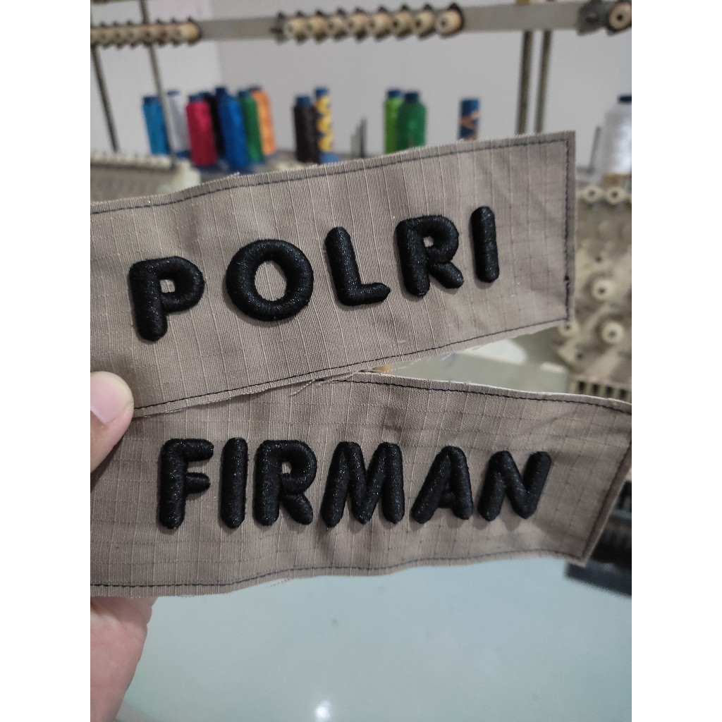 Atribut polri/nama dada/nama bordir polisi timbul