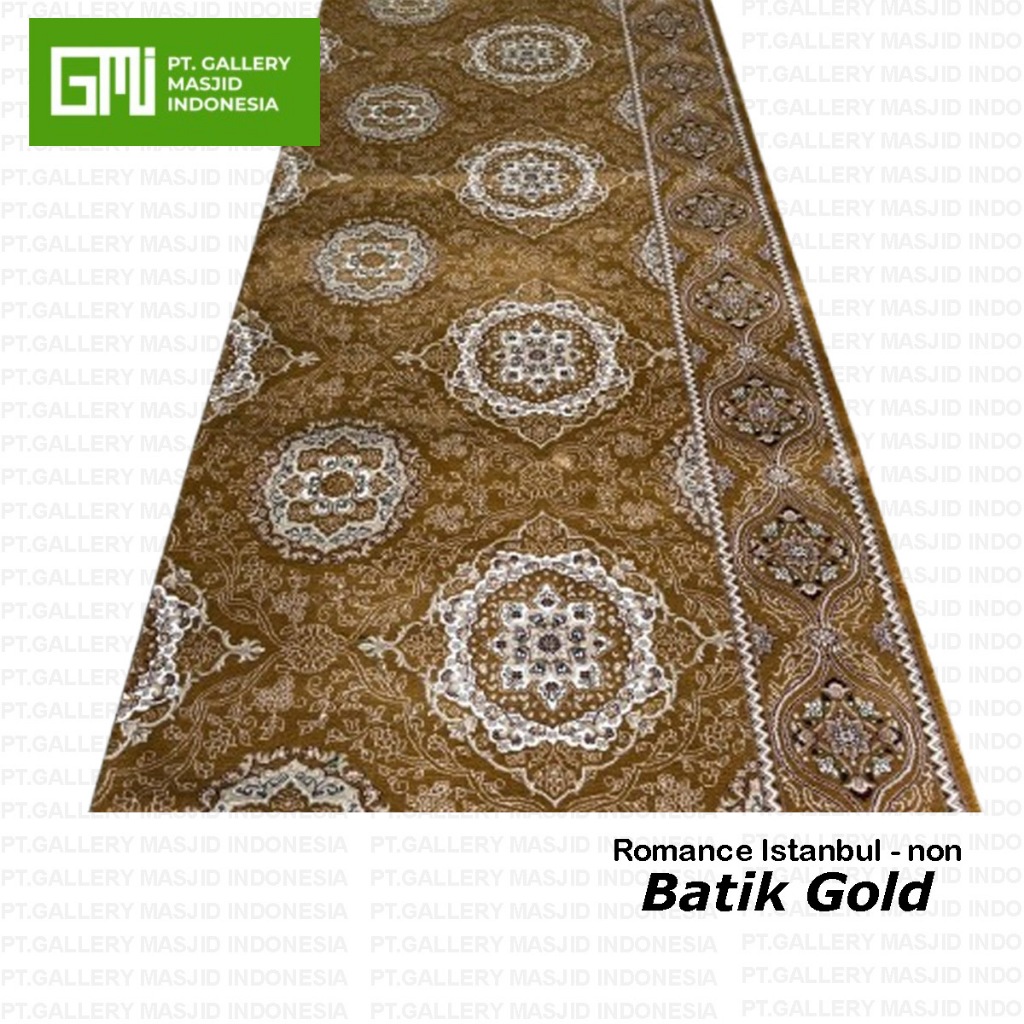 PT GMI - Karpet Masjid Lembut Empuk Tebal 21mm Romance Istanbul Warna Gold / Emas / Merah / Hijau