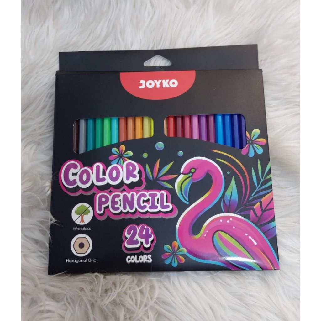 

pensil warna 24 color joyko tampa kayu hexagonal grip