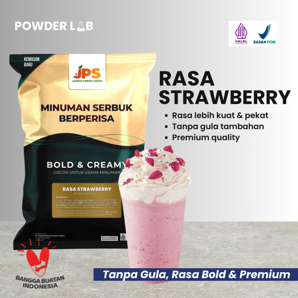 

Bubuk Minuman JPS Rasa Strawberry 1 KG - Powder Drink Premium Plain