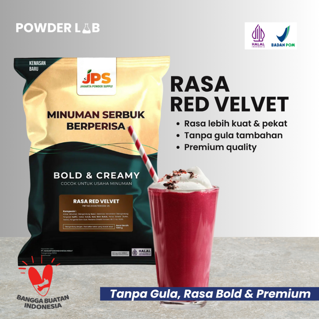 

Bubuk Minuman JPS Rasa Red Velvet 1 KG - Powder Drink Premium Plain