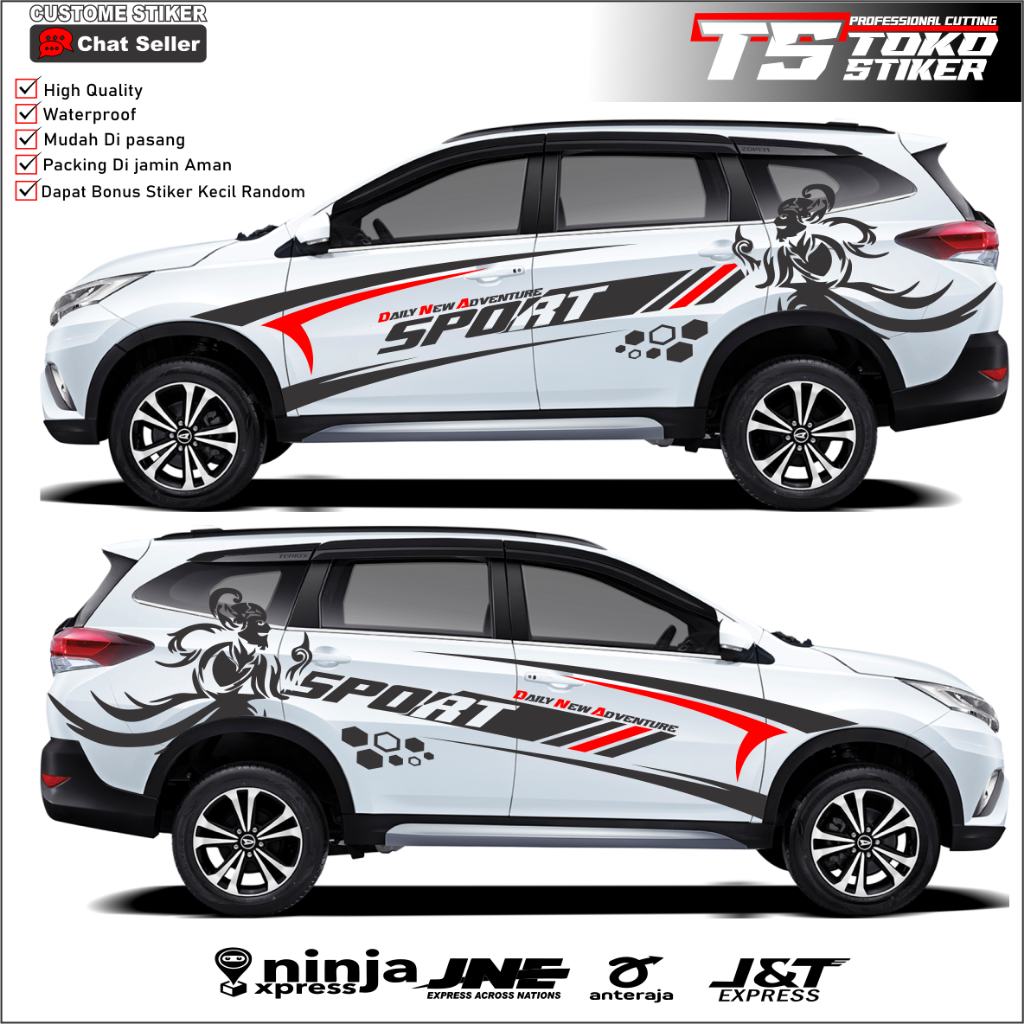 cutting sticker mobil sticker body samping mobil all new terios sticker variasi mobil terios rush