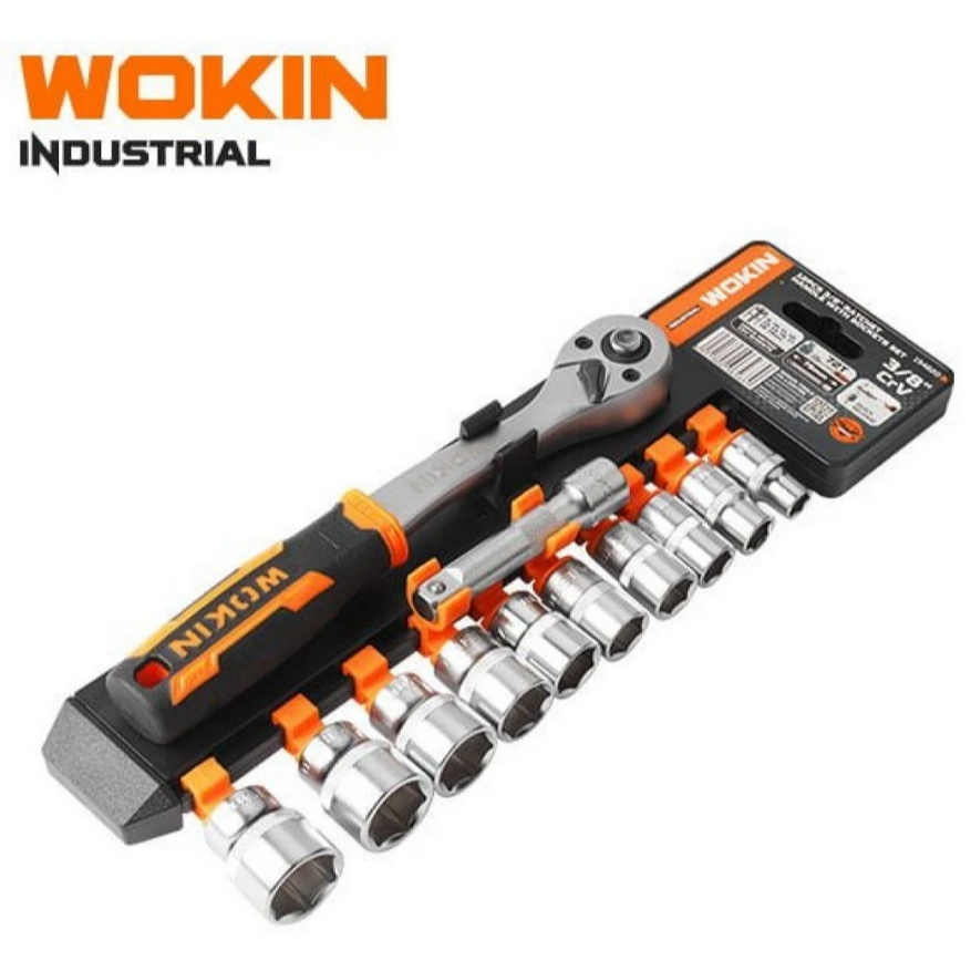 Wokin 12Pcs 3/8 Inch Drive Ratchet Handle With Socket Set