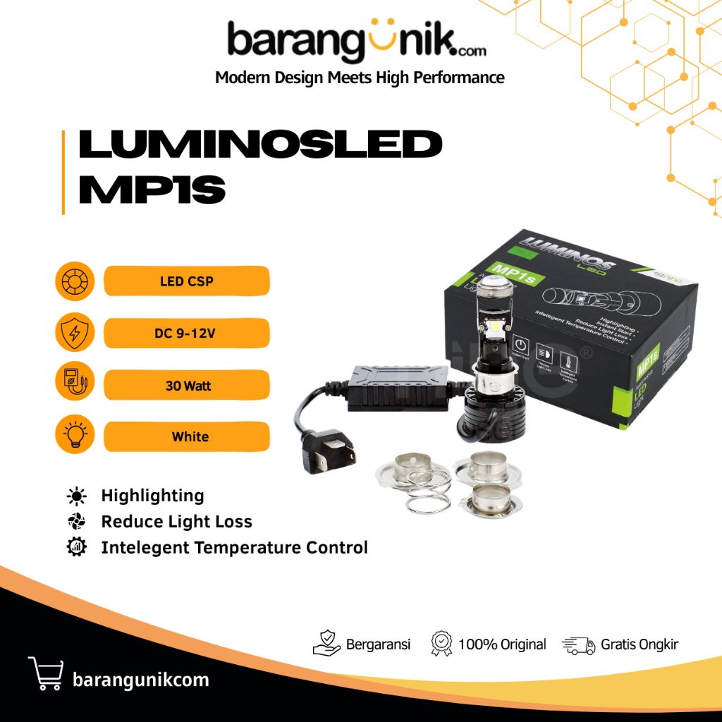Lampu Utama LED 30W Super Terang Chip CSP Motor Universal MP1S LUMINOSLED Beat Vario Mio Karbu