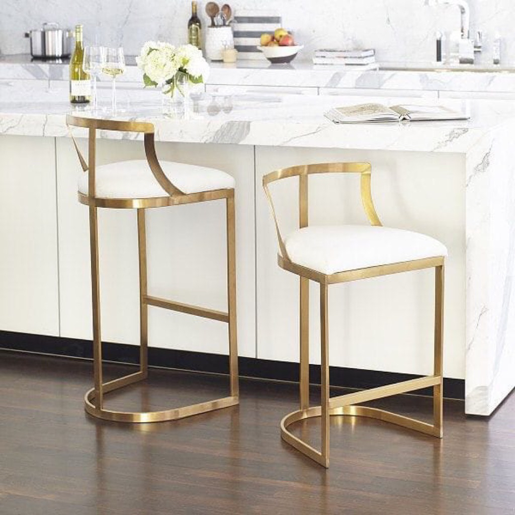 Kursi bar besi gold modern dudukan busa bar stool