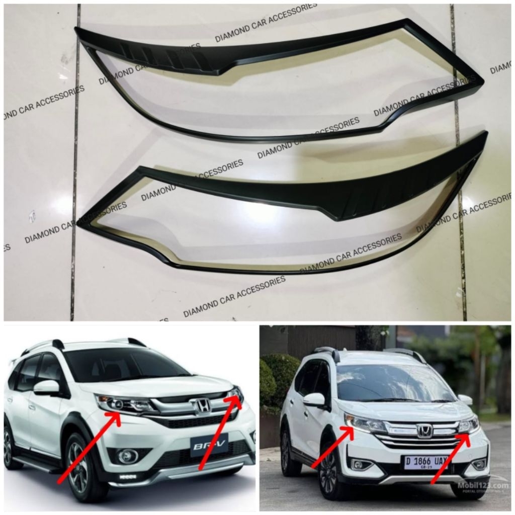 Garnis lampu depan hitam doff Honda BRV BR-V 2017-2021