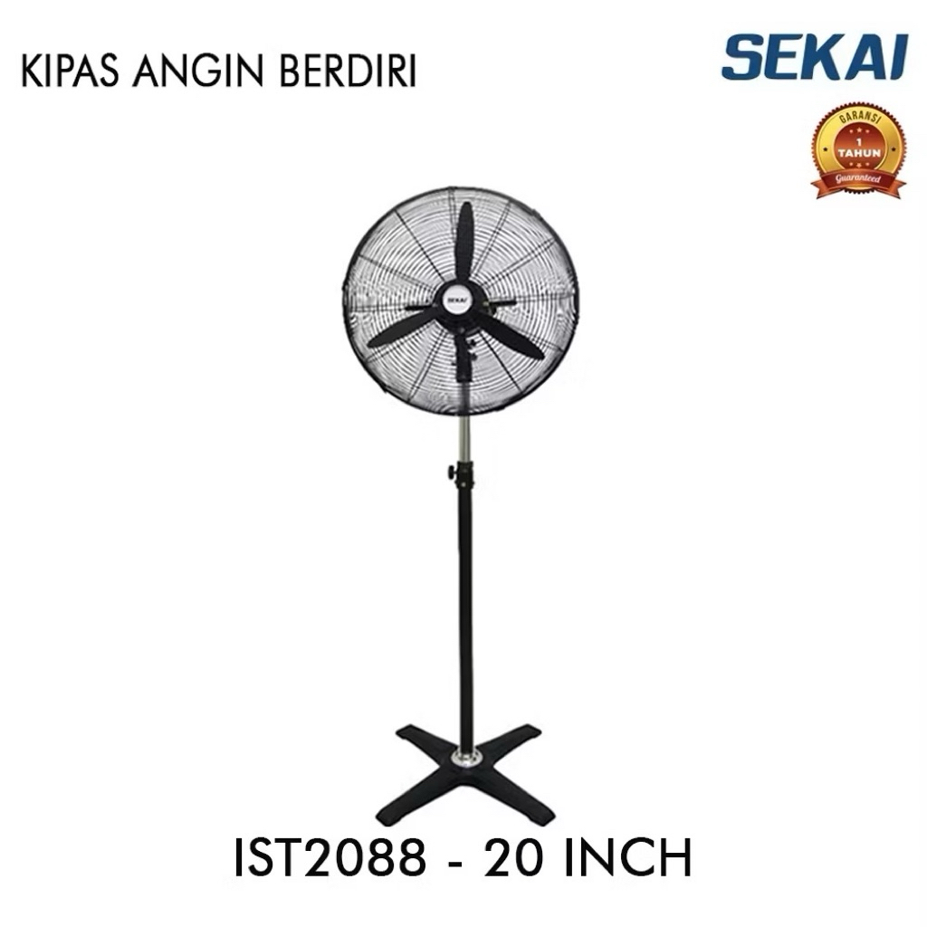 Stand fan 20 inch SEKAI IST-2088 Tornado besi kipas angin berdiri