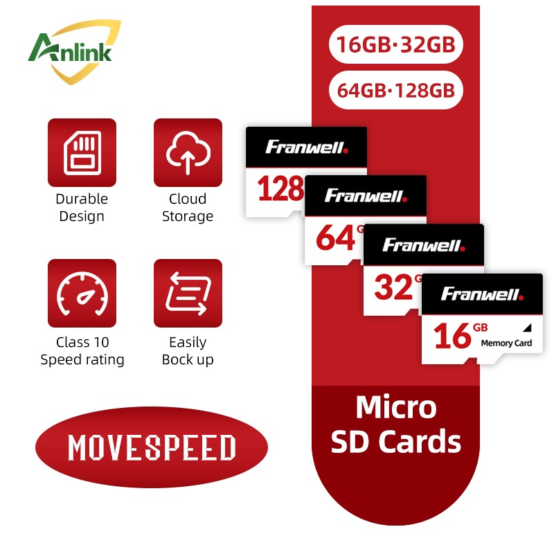 Kartu Memori Micro SD Class 10 untuk CCTV V380 Franwell 16GB 32GB 64GB 128GB 256GB Cepat Tahan Lama