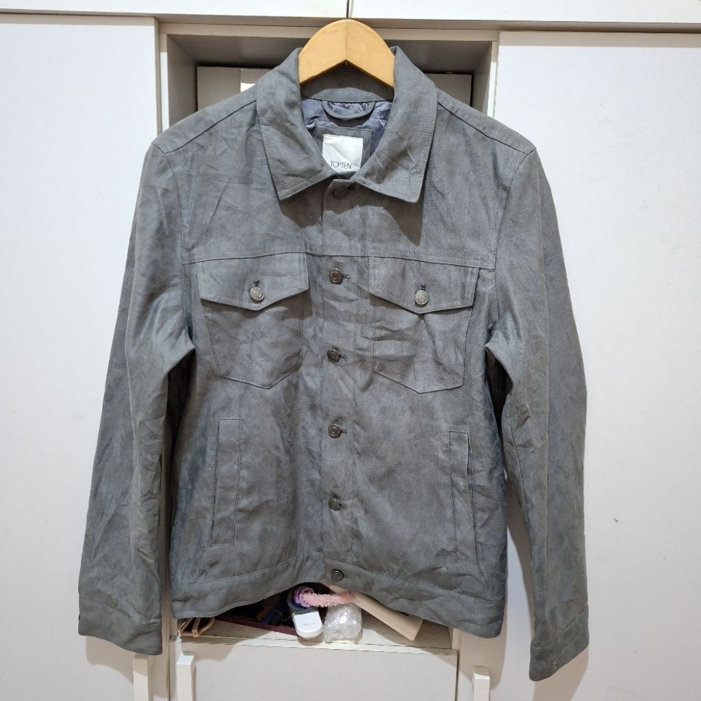 topten suede jacket , topten suede trucker jacket