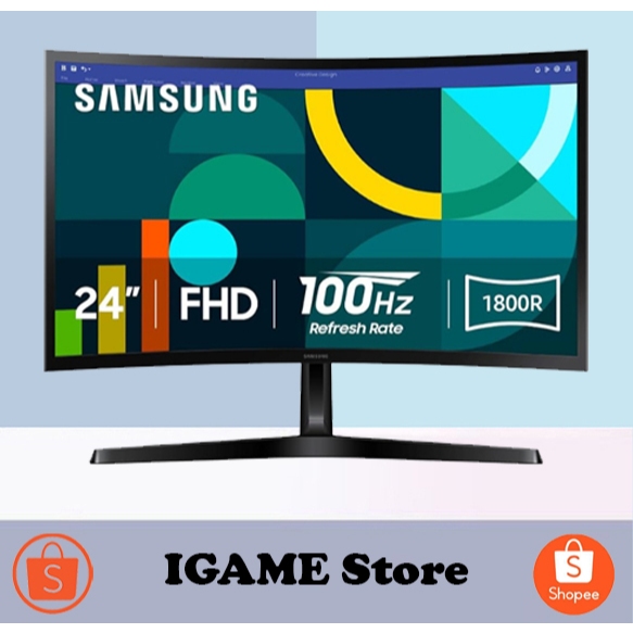 LED Monitor Samsung 24" CURVE LS24D366 GAE 24" Inch FHD VA 100Hz HDMI