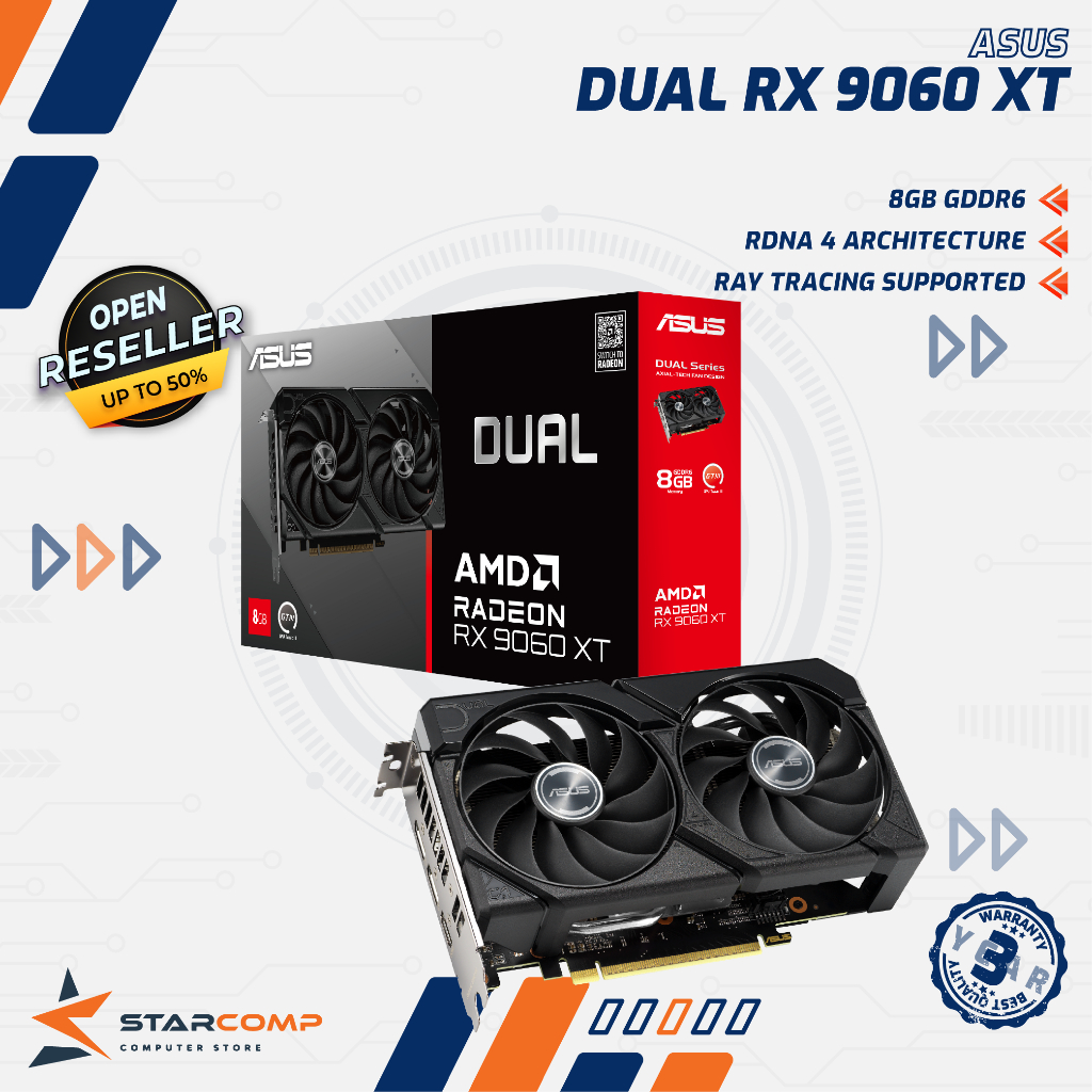 ASUS DUAL RADEON RX 9060 XT 8GB GDDR6 VGA 9060XT