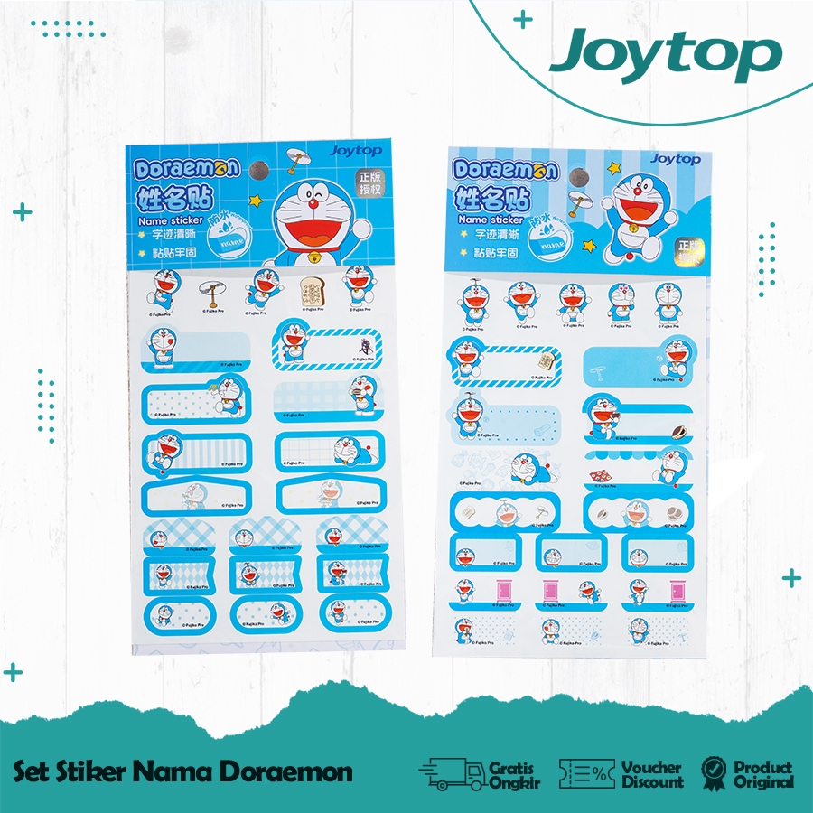 

JOYTOP Sticker Nama Anak Dekorasi Buku Doraemon Cute / Label Nama Sekolah
