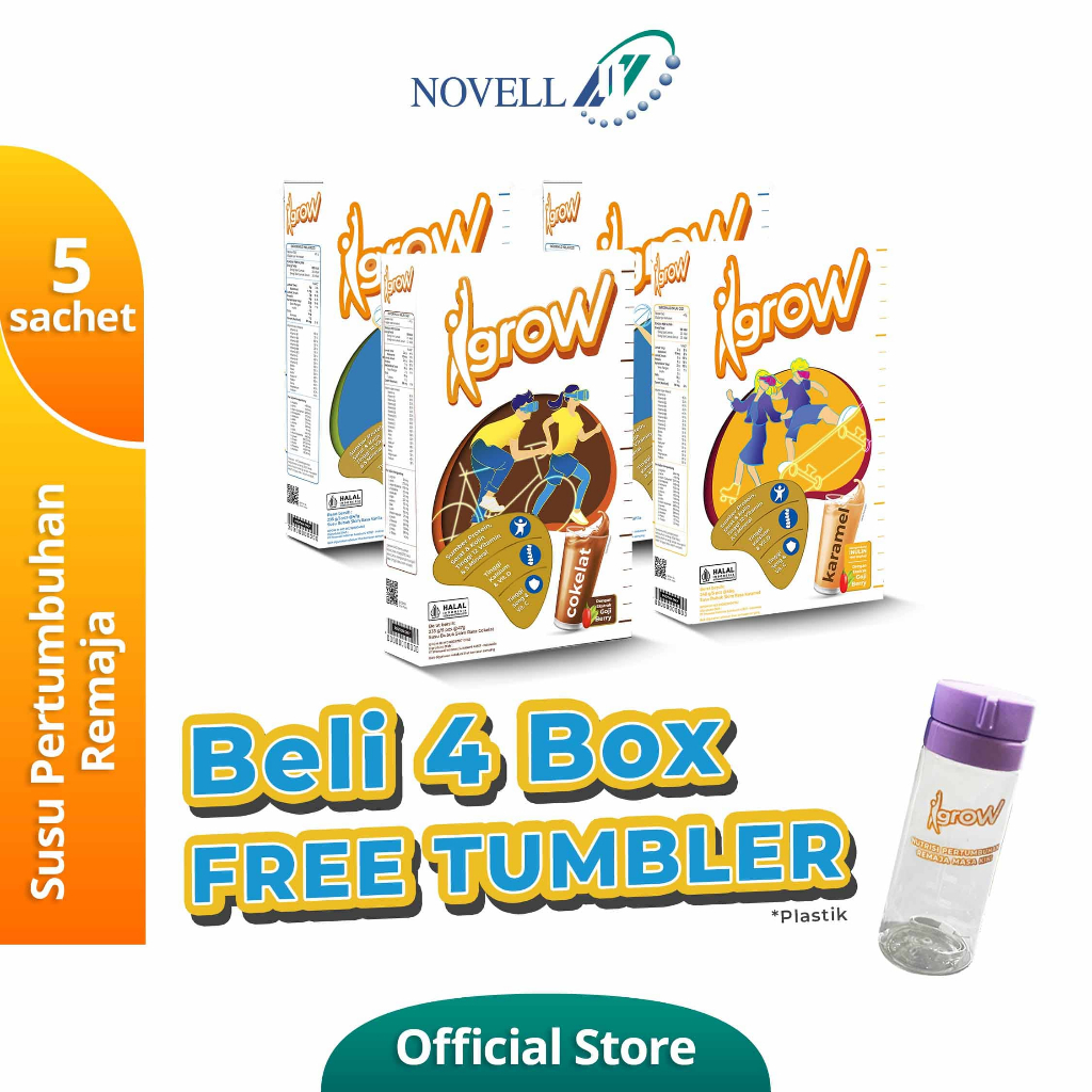 

Igrow Susu Remaja Tinggi Kalsium, dan Protein Free 1 Tumbler Bening